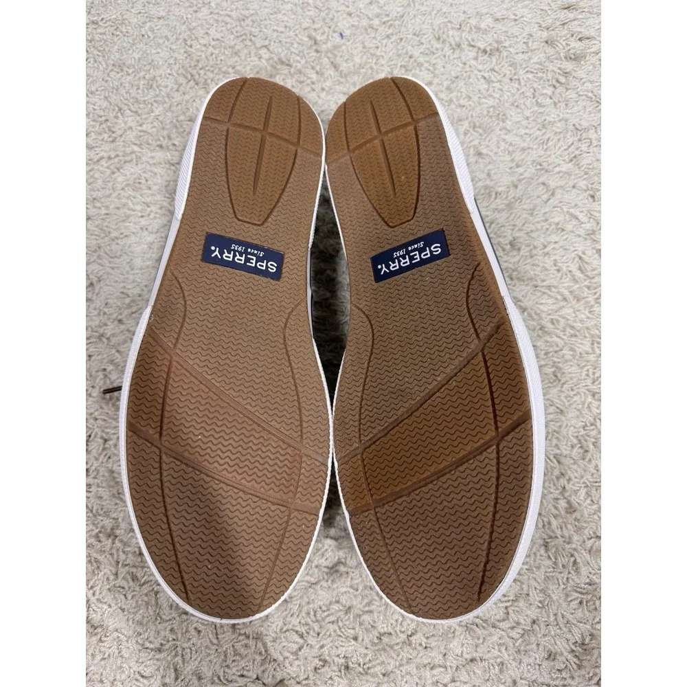 Sperry Top Sider Halyard Brown Canvas Lace Up Boat Shoes Mens 12 STS21489 Casual